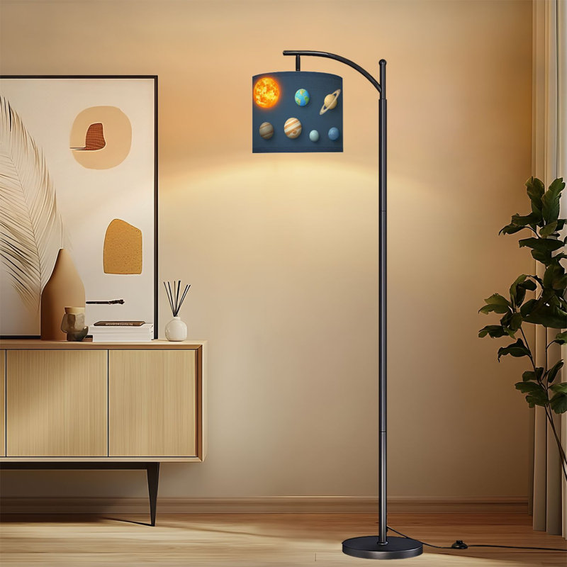 Lampe sur pied à arc avec système solaire Planètes Sun Space