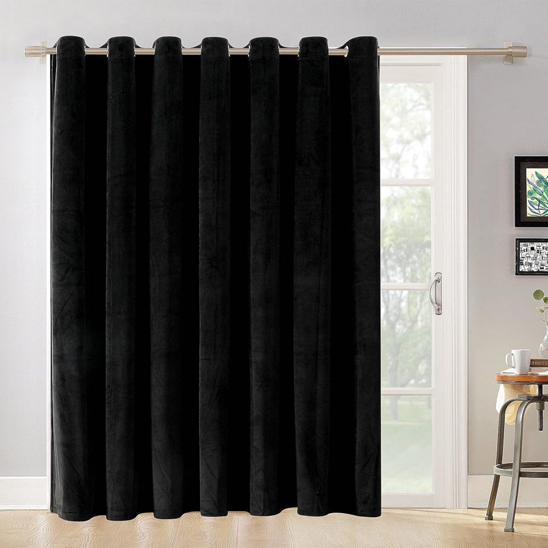 Karlyle Single Curtain Panel, 52" W x 96" H, Black