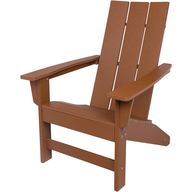 Arenijus Modern Weather-Resistant Plastic Adirondack Chair, Brown