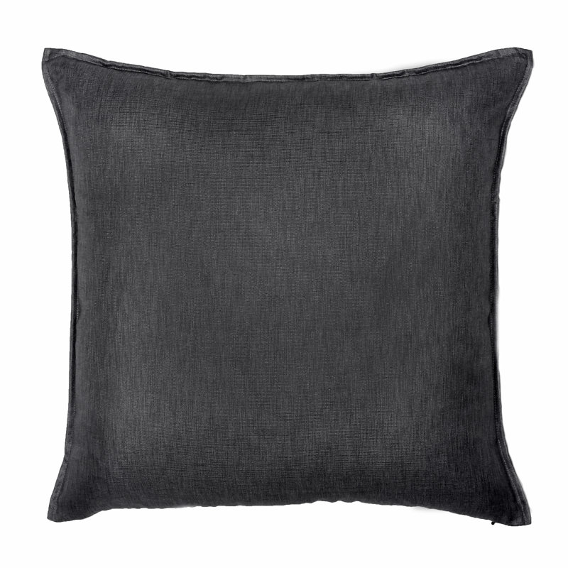 Feather Throw Pillow, Black Ink