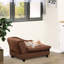 Petit canapé pour chien avec rangement caché, coussin en mousse épaisse de 3 po, animal de compagnie brun moderne et confortable pour chien, rangement, style moderne,