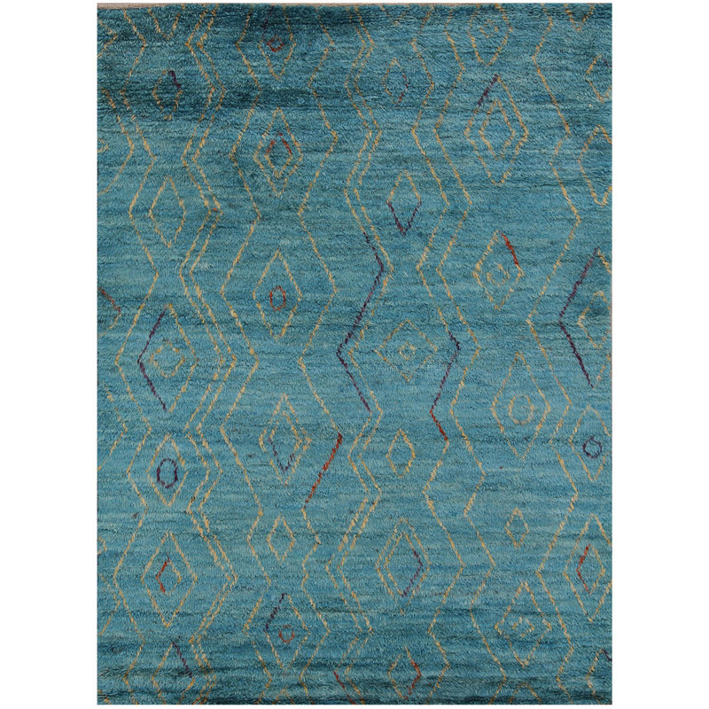 Geometric Hand Knotted 152cm X 210cm Area Rug