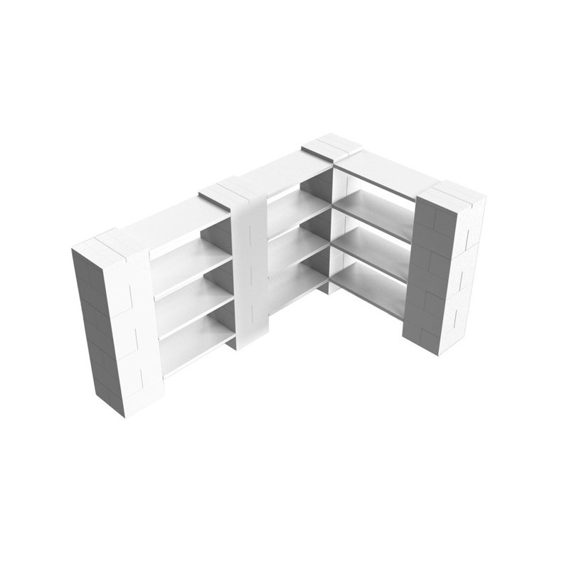 4 Level Double Corner Shelving, Dark Gray