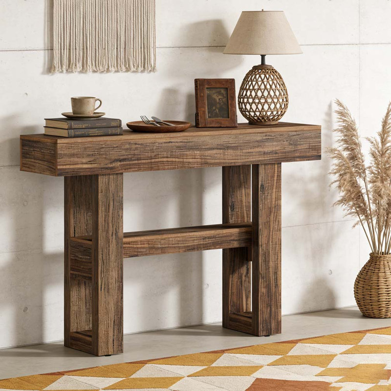 Entryway Table,Storage Console Table, Rustic Brown
