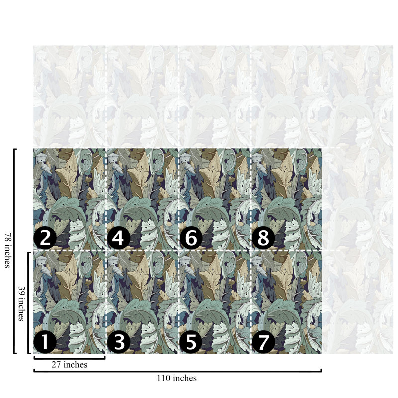 Art Nouveau Wallpaper Dark Blue
