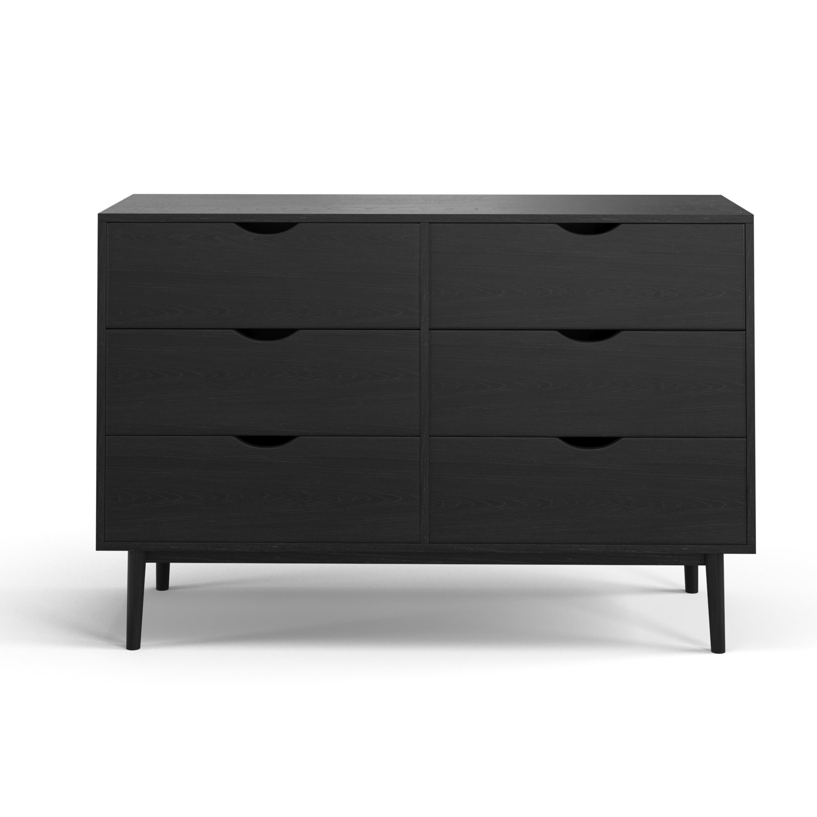 Indra 6 - Drawer Dresser, Black