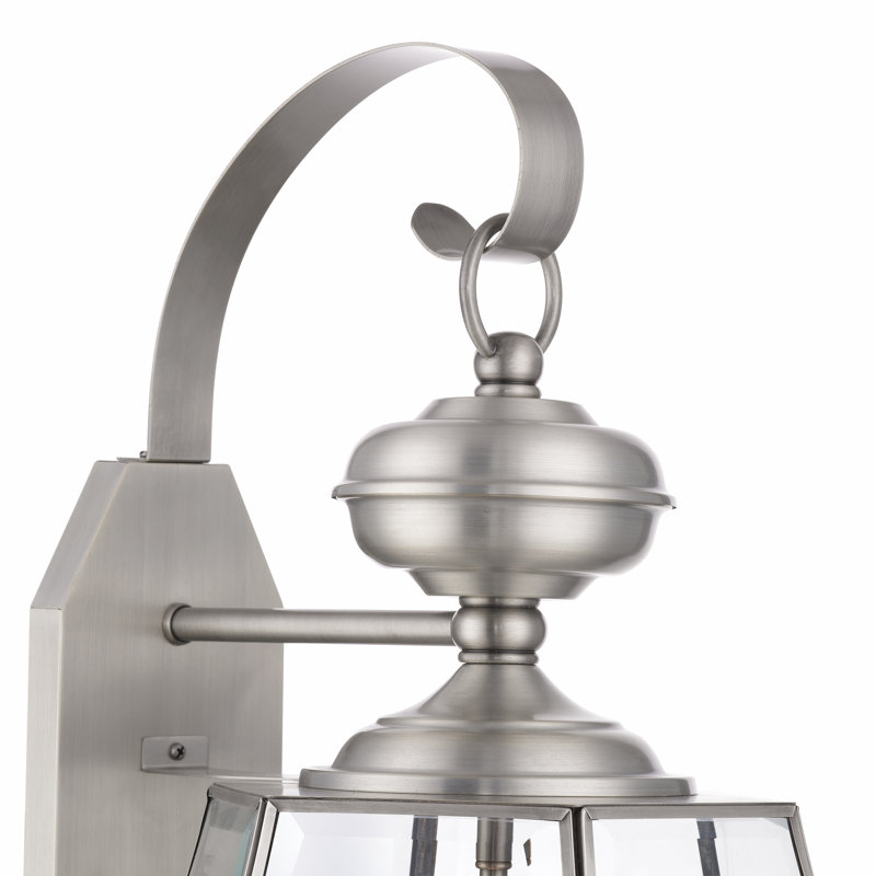 Alexavier Solid Brass Wall Light, Brushed Nickel, 20.25" H x 10.5" W x 10" D