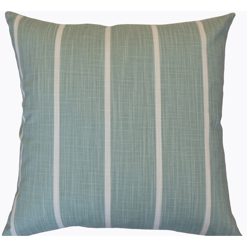 Coussin en coton Simona, Hauteur (18 po) x largeur (18 po), Bleu sarcelle