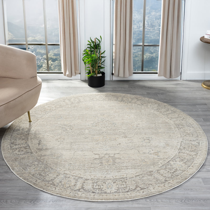 Tapis d'intérieur tissé à la machine Kwamane, Rond 6 pi
