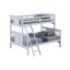 Lit superposé simple au-dessus de double de style moderne transitionnel avec échelle et finition grise-956386120