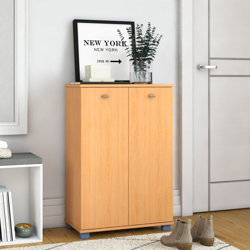 12 Pair Shoe Storage Cabinet, Natural