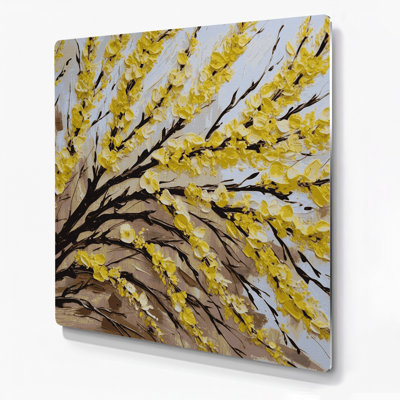 Art mural en métal Botanical Forsythia