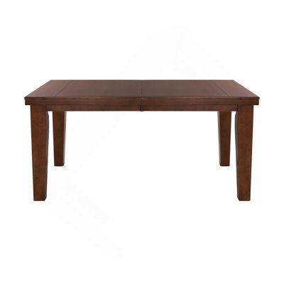 Dark Oak Finish Rectangular 1Pc Dining Table With Self-Storing Extension Leaf Wooden Simple Dining Furniture