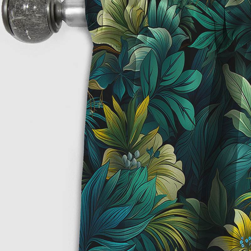 Rainforest Radiance Tropical Motif I - Rideau floral - Rideau occultant floral - 1 panneau, L 52 po x L 95 po