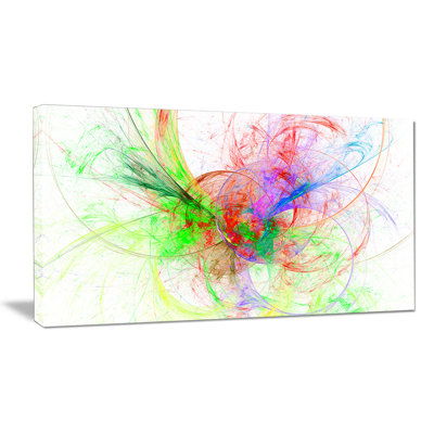 «Multi-Color on White Fractal Design», reproduction d'art graphique sur toile tendue