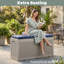 PawsomePad 100 gallons Boîte de rangement extérieure, contenant de terrasse en résine imperméable avec couvercle verrouillable, organisateur de patio pour coussins et outils de jardin, gris-130917209