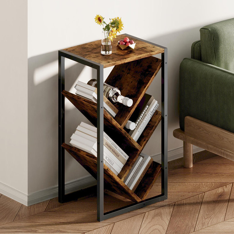 Bookcase, (4 Shelves) 64.5cm H x 38cm W x 27.5cm D , Rustic Brown