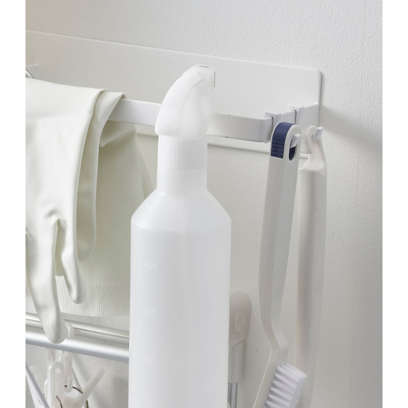 Compact White Steel Magnetic Clothes Hanger Rack