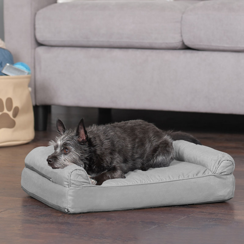 Medium Silver Gray Orthopedic Foam Outdoor Dog Bed