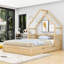 Grand lit plateforme en bois avec 2 tiroirs de rangement-2109999285