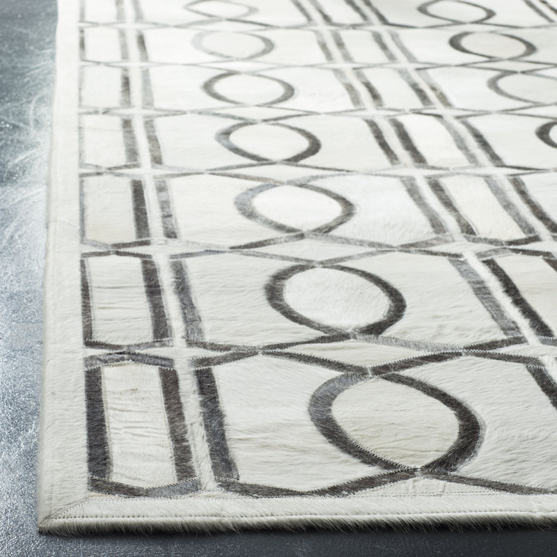 Sevastopol Studio Leather Hand Woven Leather Geometric Rug, Rectangle 8' x 10'