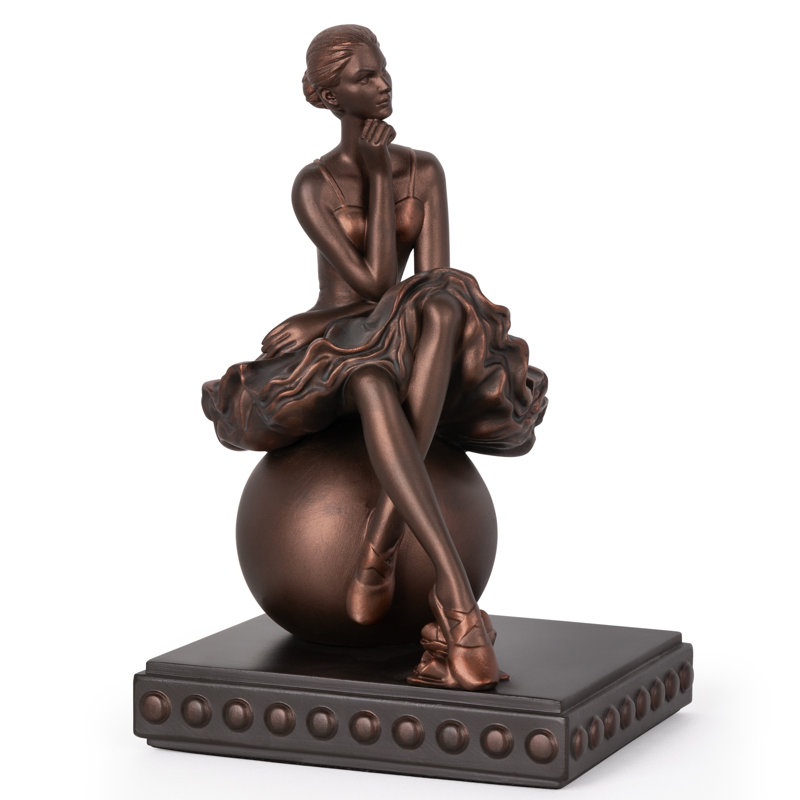Seated Ballerina Figurine, Ballet Girl Resin Sculpture, Elegant Dancer Statue For Bedroom, Shelf, Or Office Decor, Gift For Ballet Lovers