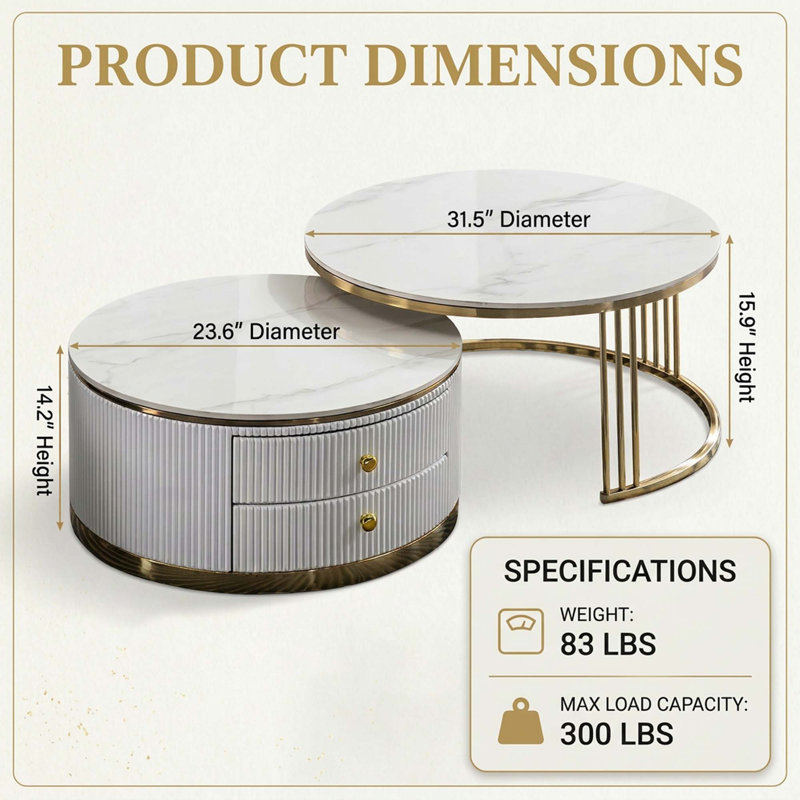 Normy 2 - Piece Living Room Table Set