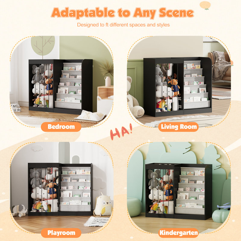 80cm H x 90cm W Book Display Bookcase, Black