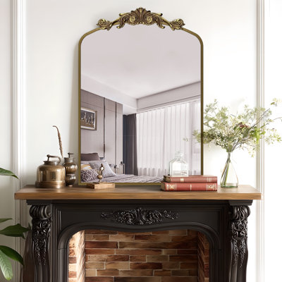 Classic Vintage Baroque Wall Mirror - Distressed Arch Frame