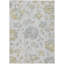 Tapis d'intérieur / extérieur en polyester tissé à la machine à motif floral tissé à la machine en argent-109572614