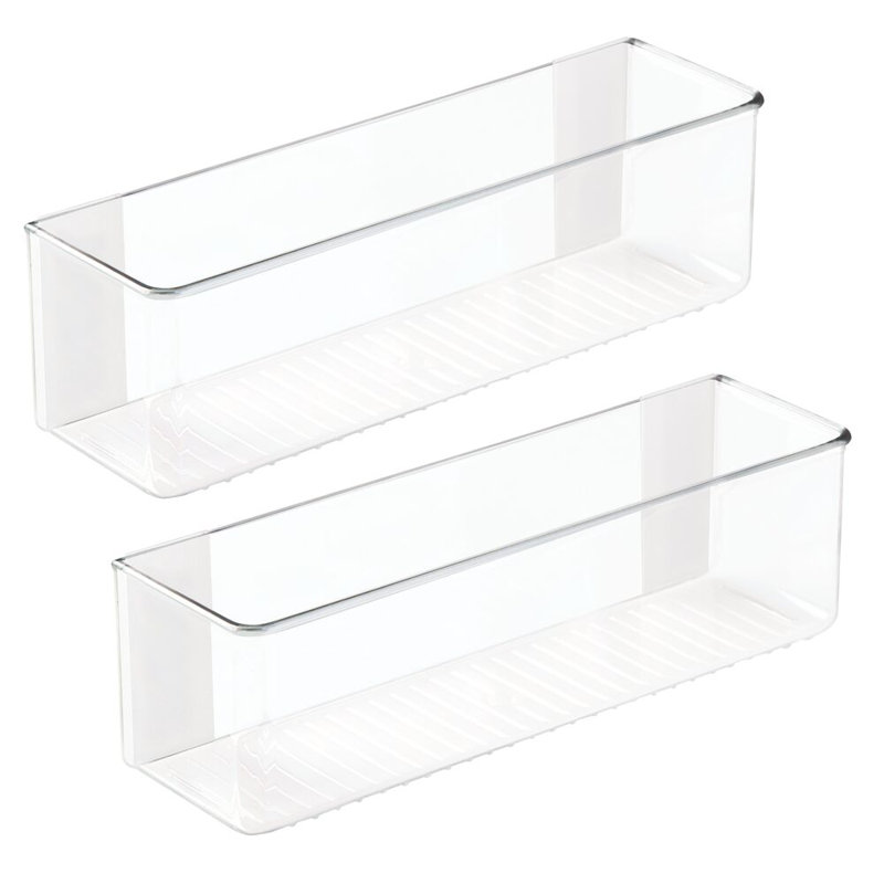 Ensemble de 2 bacs de rangement adhésifs pour la cuisine iDesign - Transparent, 1.69