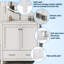Ensemble de meuble-lavabo double autoportant 60 po avec lavabos séparés et lavabos en céramique 60 po - 2 tiroirs, tablette réglable, portes à fermeture douce pour salle de bain moderne (blanc)