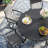 7-Pieces Round Patio Dining Set With Swivel PVC-coated polyester Chairs-1561478136