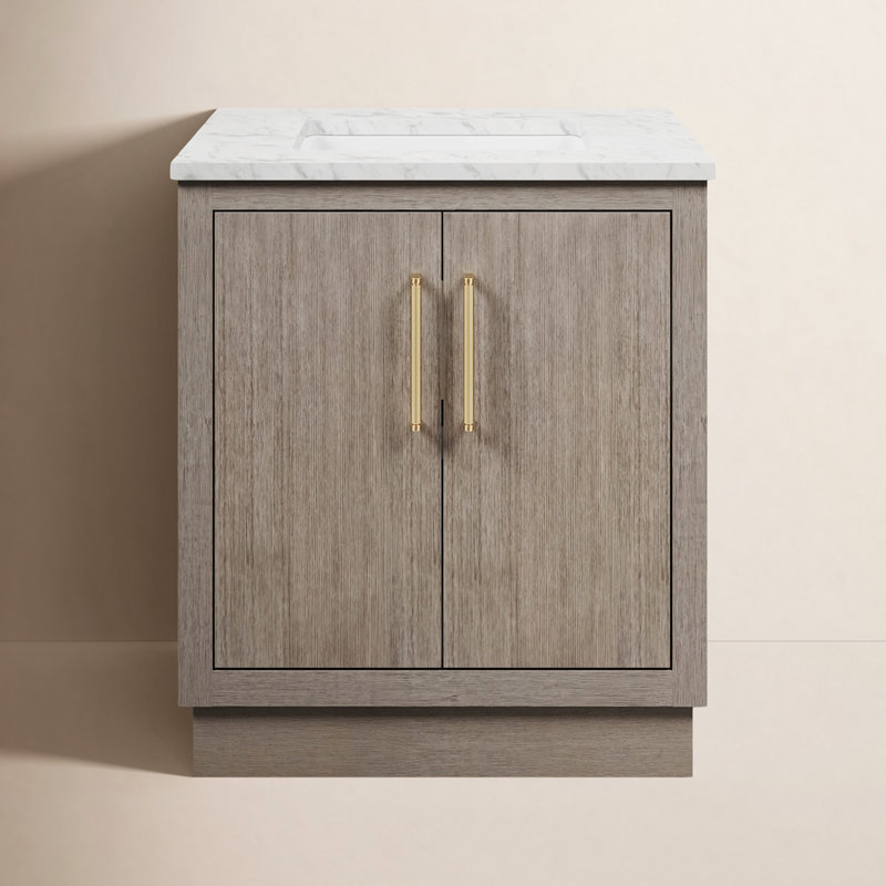 Hugo 30'' W Single Vanity, Satin Gold