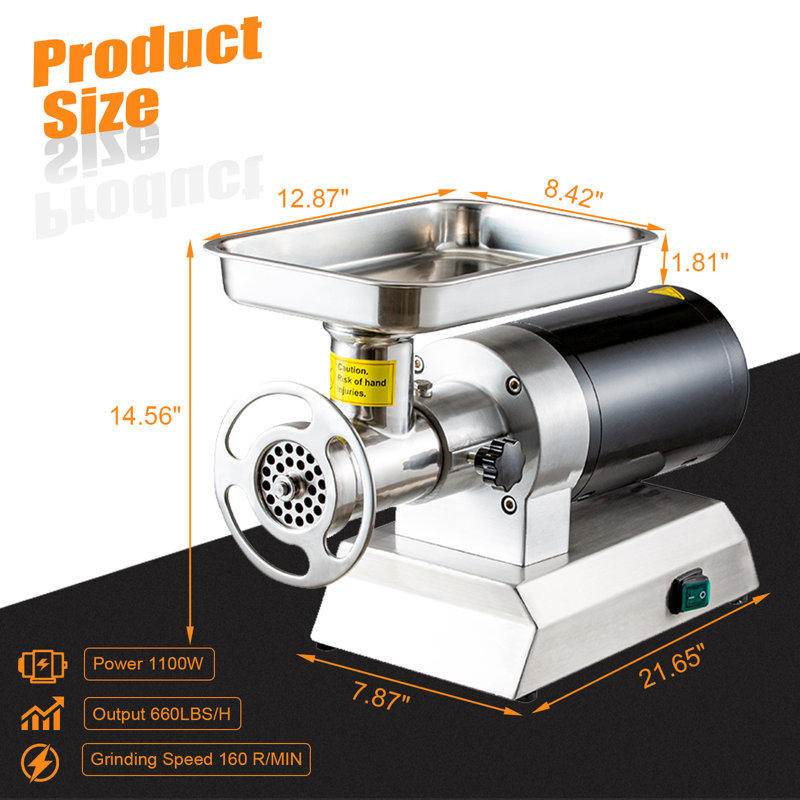 TECSPACE Stainless Steel Electric Meat Grinder