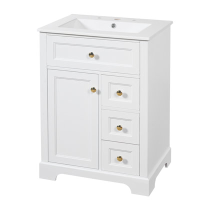 Modern 24'' Bathroom Vanity Set With Ceramic Top