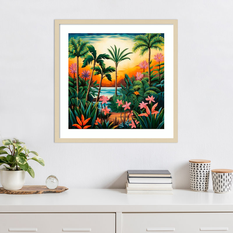 Impression sur bois encadrée «Tropical Paradise Dreams IV» par Lazar studio, H 25 po x l 25 po