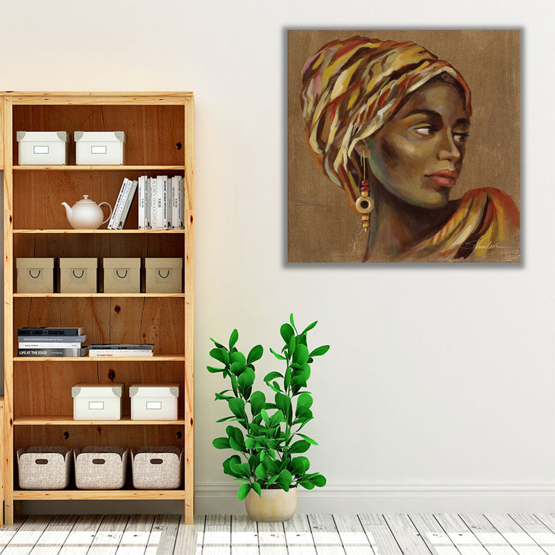 Beauté africaine I - reproduction d'art sur toile, H 20 po x l 20 po