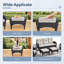 Repose-pieds d'extérieur en osier Arbor avec coussins moelleux pour l'extérieur - durable et résistant aux intempéries-723211792-726466616