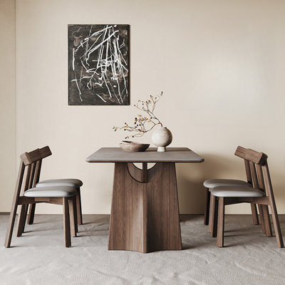 Gray rectangular rock table and chair set