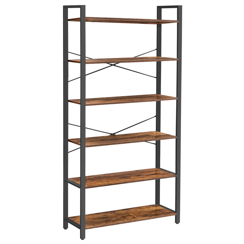 Keemon Etagere Bookcase, Brown/Black, (6 Tier) 73.2" H x 31.5" W