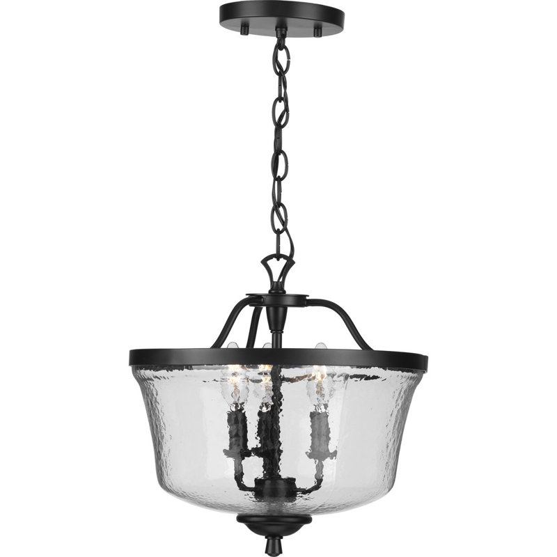 Lustre cylindrique unique à 3 lumières Ermengarda, Noir