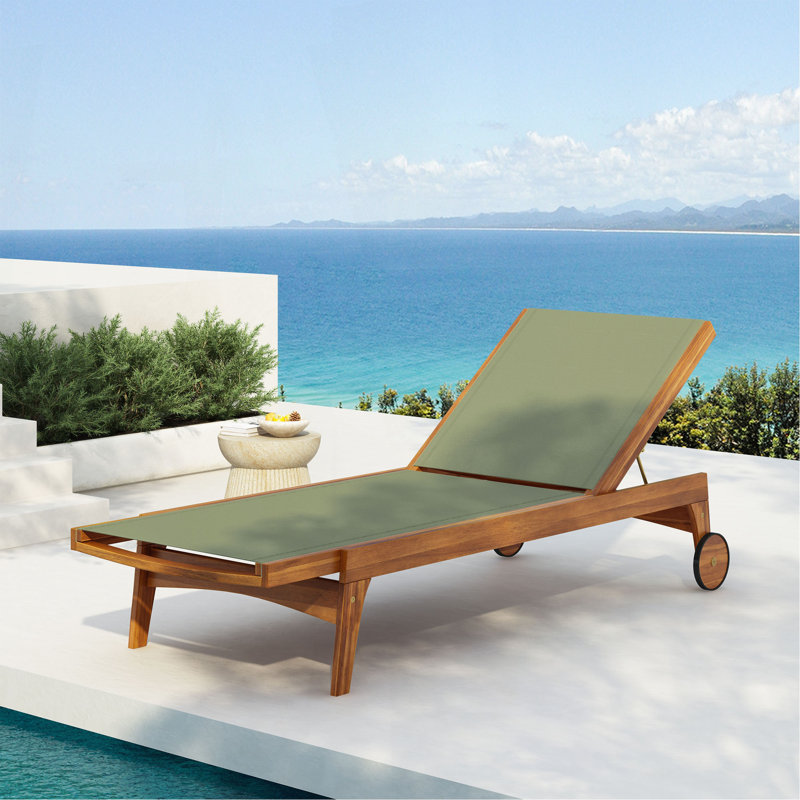 CHAISE EXTÉRIEURE, Vert / teck