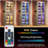 Bookcase With Doors, LED & 8 Adjustable Shelves Storage Cabinet, Accent Cabinet-1568815441