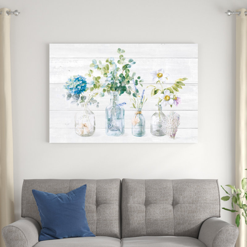 Fleurs de plage I Shiplap, H 32 po x l 48 po x P 1,25 po