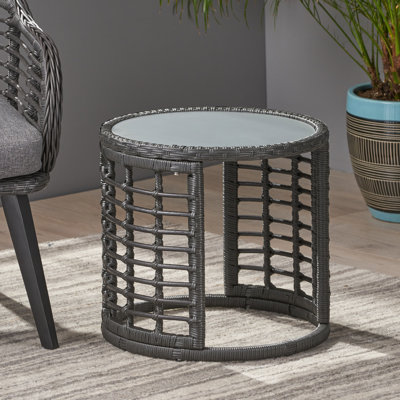Peggy Glass Top End Table