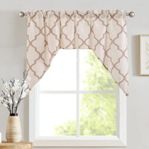 HOMERRY Kitchen Curtain Valance, Linen Blend Valance Curtains for Windows  Rustic Country Color Block Curtain Valance