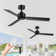 Korryn 48'' Black 3-Blade Indoor/Covered Outdoor Lightless Ceiling Fan with Remote Control