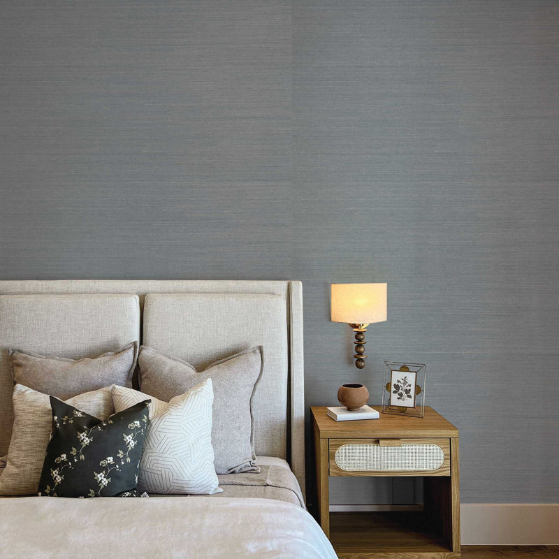 Hejran Sisal Authentic Grasscloth Wallpaper, Blue