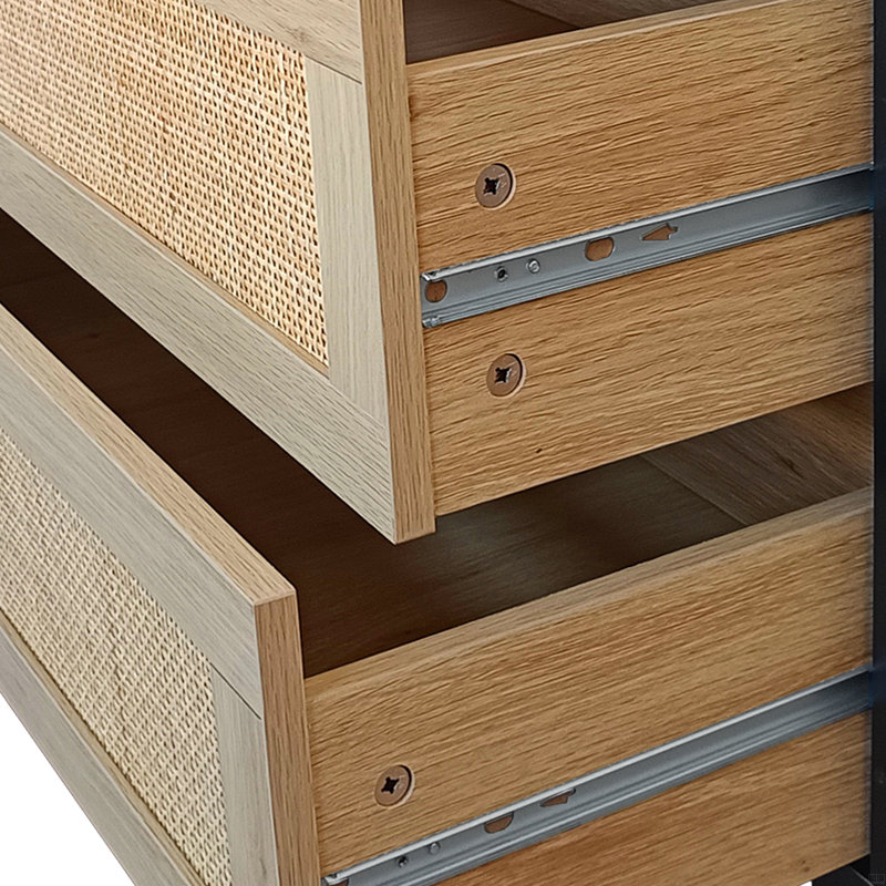 51.18"6-Drawers Rattan Storage Cabinet Rattan Drawer